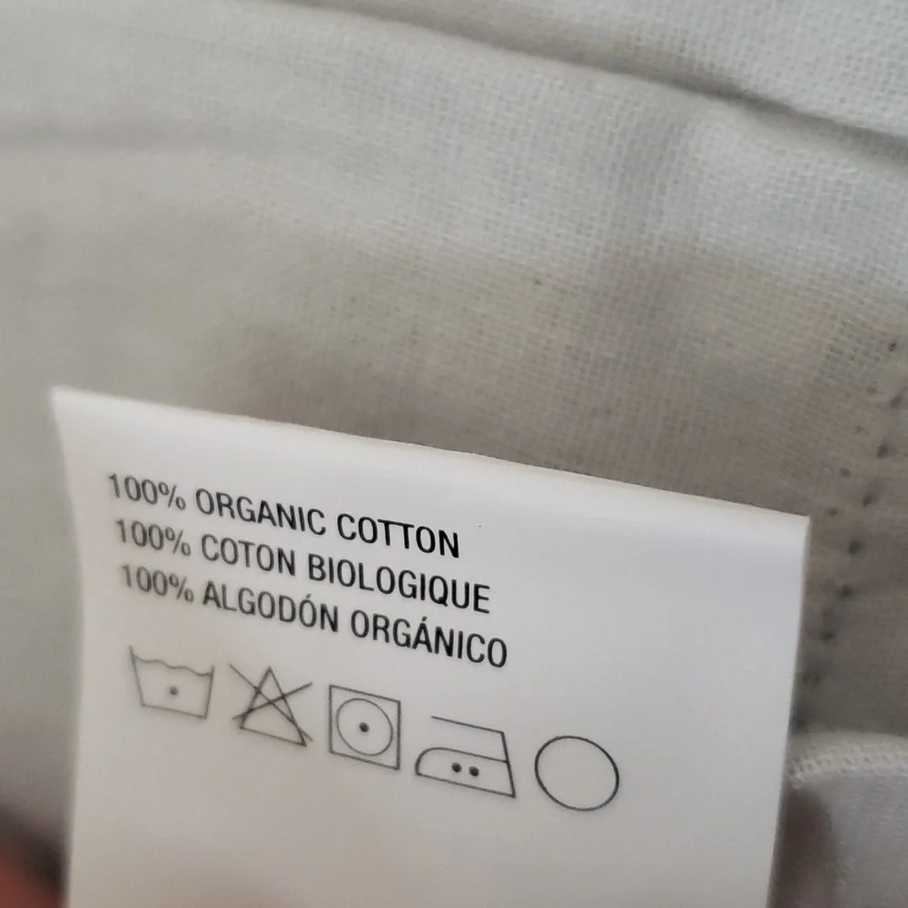 Crate&Barrel NWOT Organic Double Weave Gray Euro Sham